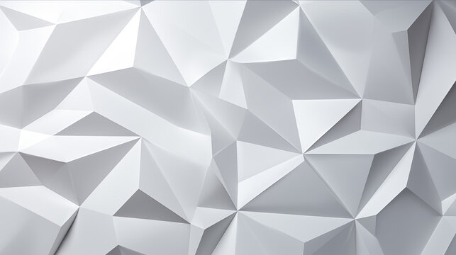 Abstract minimalist geometric triangle lowpoly mosaic pattern. White triangular abstract background.