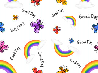 abstract rainbow background seamless pattern 