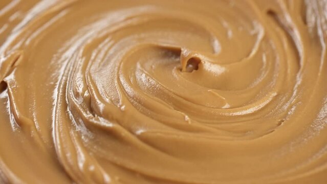 Zoom frame peanut butter top view, rotate
