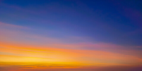 Fototapeta premium Sunset Sky on the beach with Twilight in the Evening as the colors of Sunset Horizon scene