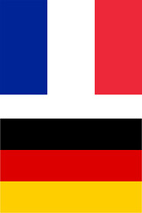 the flags of France and Germany, Europe - isolated vector illustration
