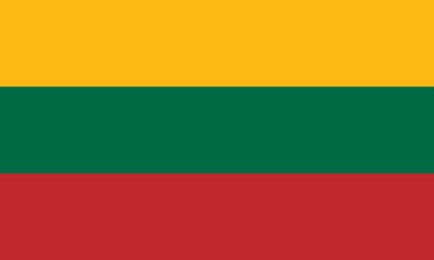 the Lithuanian national flag of Lithuania, Europe - isolated vector illustration