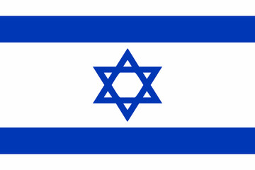 Israeli flag and Hebrew language icon - isolated vector illustration