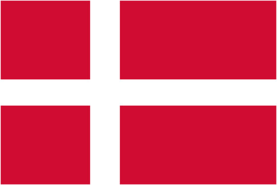 Denmark flag and language icon - isolated vector illustration