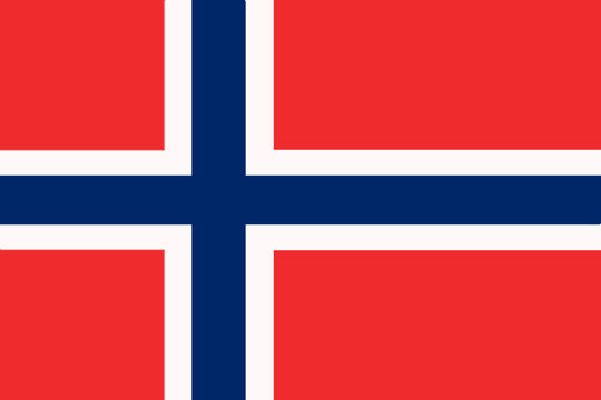the Norwegian national flag of Norway, Europe - isolated vector illustration