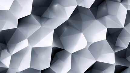 Obraz premium Monochromatic geometric abstraction of 3D polygons