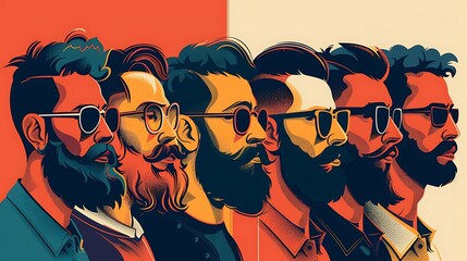 graphic of world beard day good for world beard day celebration. flat design. flyer design.flat illustration. poster