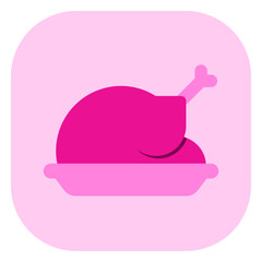 Editable roasted chicken or turkey vector icon. Food, restaurant. Part of a big icon set family. Perfect for web and app interfaces, presentations, infographics, etc