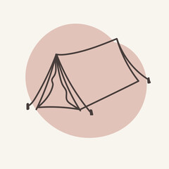 Vector drawing of a tent. Perfect for summer and camping designs.