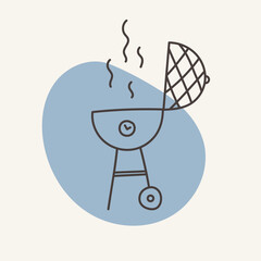 Barbecue vector drawing. Perfect for summer, travel, camping designs.