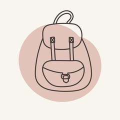 Backpack vector drawing. Perfect for summer, travel, camping designs.