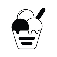 ice cream icon with white background vector stock illustration