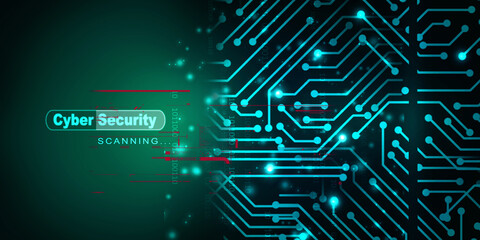 2d illustration abstract Cyber security