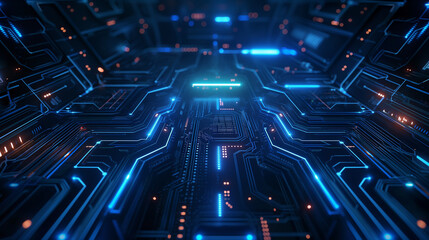 Obraz premium abstract technology dark blue background