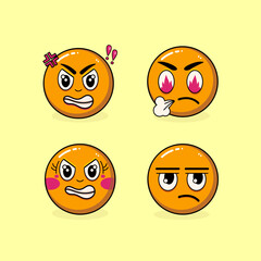 Emoji Angry Retro Style Illustration