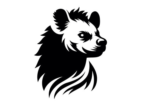 Hyena head logo vector illustration. Hyena face head black logo icon design vector illustration