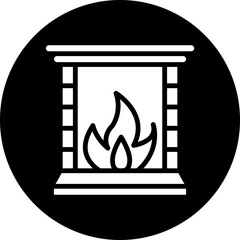 Vector Design Fireplace Icon Style