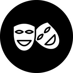Vector Design Theatre Mask Icon Style