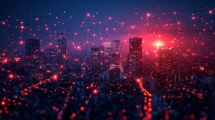 Obraz premium Vibrant Building Connections In A High-Tech City, Abstract Background HD For Designer
