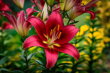Fototapeta premium red lily flower