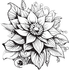 black and white flower