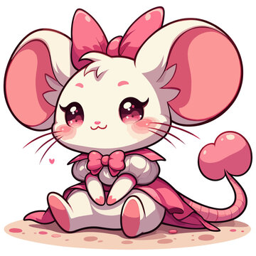 recommend clip art:  a coloring book of Kid's watercolors Cute Rat cartoon mouse  beautiful girl Gerbil Vector Illustration
