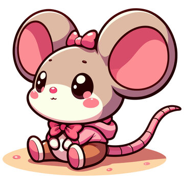 recommend clip art:  a coloring book of Kid's watercolors Cute Rat cartoon mouse  beautiful girl Gerbil Vector Illustration