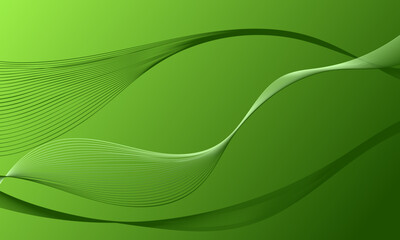 green lines wave curves with soft gradient abstract background