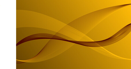 yellow gold lines wave curves with smooth gradient abstract background
