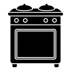 Stove kitchen icon vector black silhouette on white background.