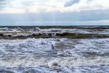 a choppy sea with high waves on the east coast of Germany (Rostock)