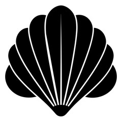 Seashell icon silhouette vector illustration on white background.