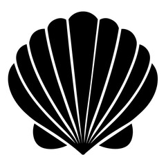 Seashell icon silhouette vector illustration on white background.
