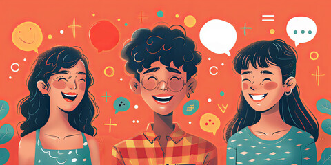 Joyful Group of Friends Laughing and Having Fun Together