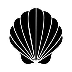 Seashell icon silhouette vector illustration on white background.