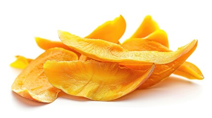 Dry mango slices isolated on white background