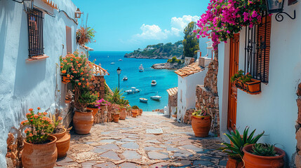 Benibecan style street in #Menorca. Image with copyspace