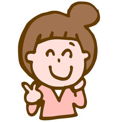 Fototapeta premium ピースサインをする若い女性