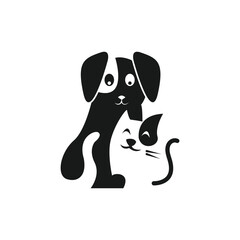 Dog and Cat Negative Logo