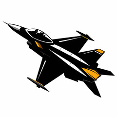 military Fighter jet vector illustration.