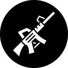 Vector Design Assault Rifle Icon Style