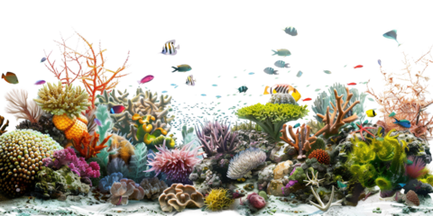 marine ecosystem with a transparent background