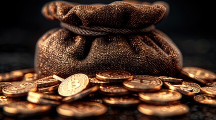 Bitcoin Treasure: A Golden Bag of Cryptocurrency