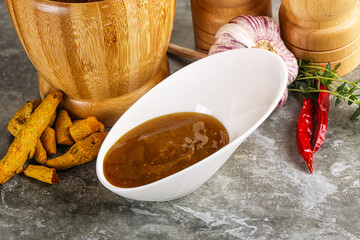 Indian curry sauce in the bowl