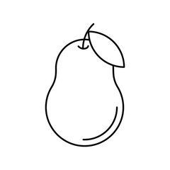 pear icon with white background vector stock illustration