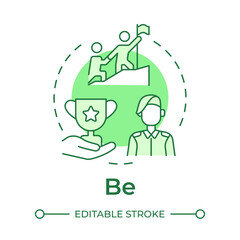 Be military philosophy green concept icon. Army values, teamwork organization. Round shape line illustration. Abstract idea. Graphic design. Easy to use in infographic, presentation