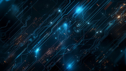 Fototapeta premium abstract futuristic dark blue background with lights