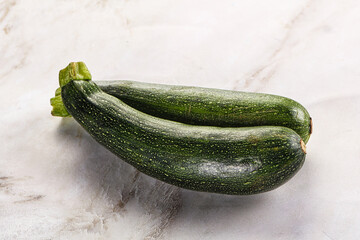 Raw young small green zucchini