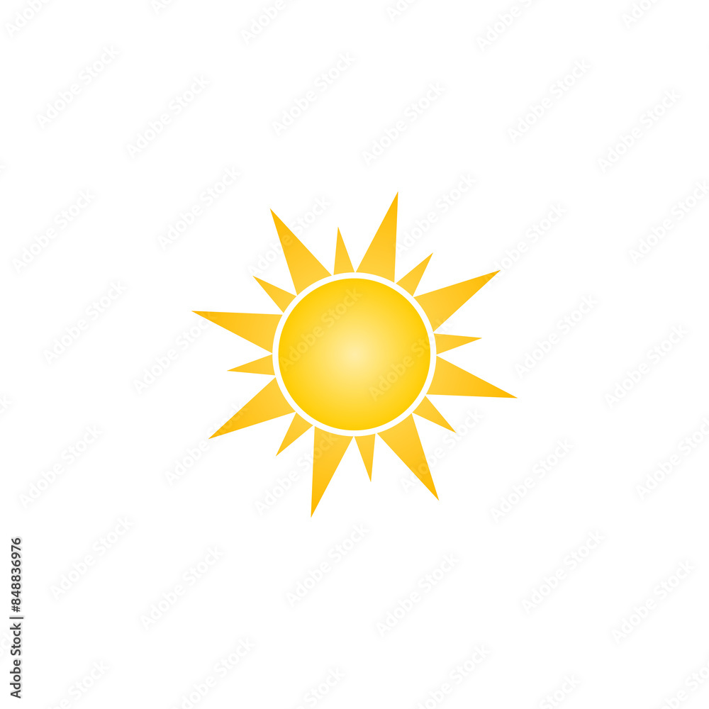 Poster Sun symbol icon isolated on transparent background