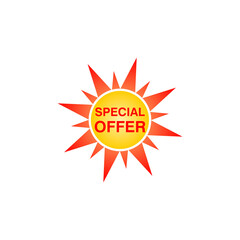 Sun symbol summer sale icon isolated on transparent background
